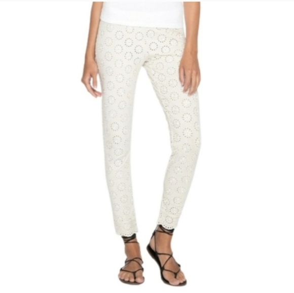 Johnny Was White Eyelet Pants - Picture 1 of 9